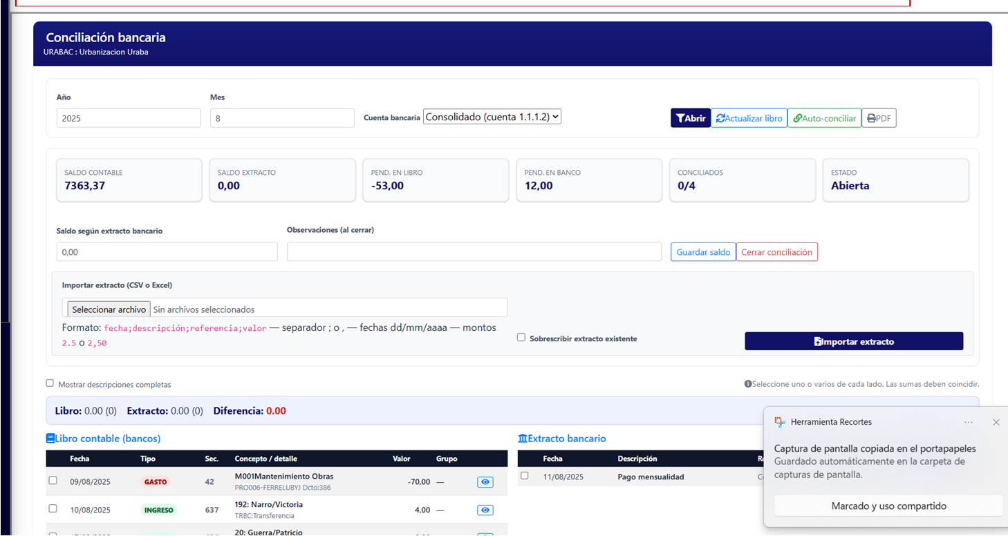 Conciliación bancaria